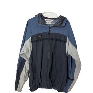 Columbia Large Full Zip WINDBREAKER Lightweight Jacket Hood Hiking Athletic